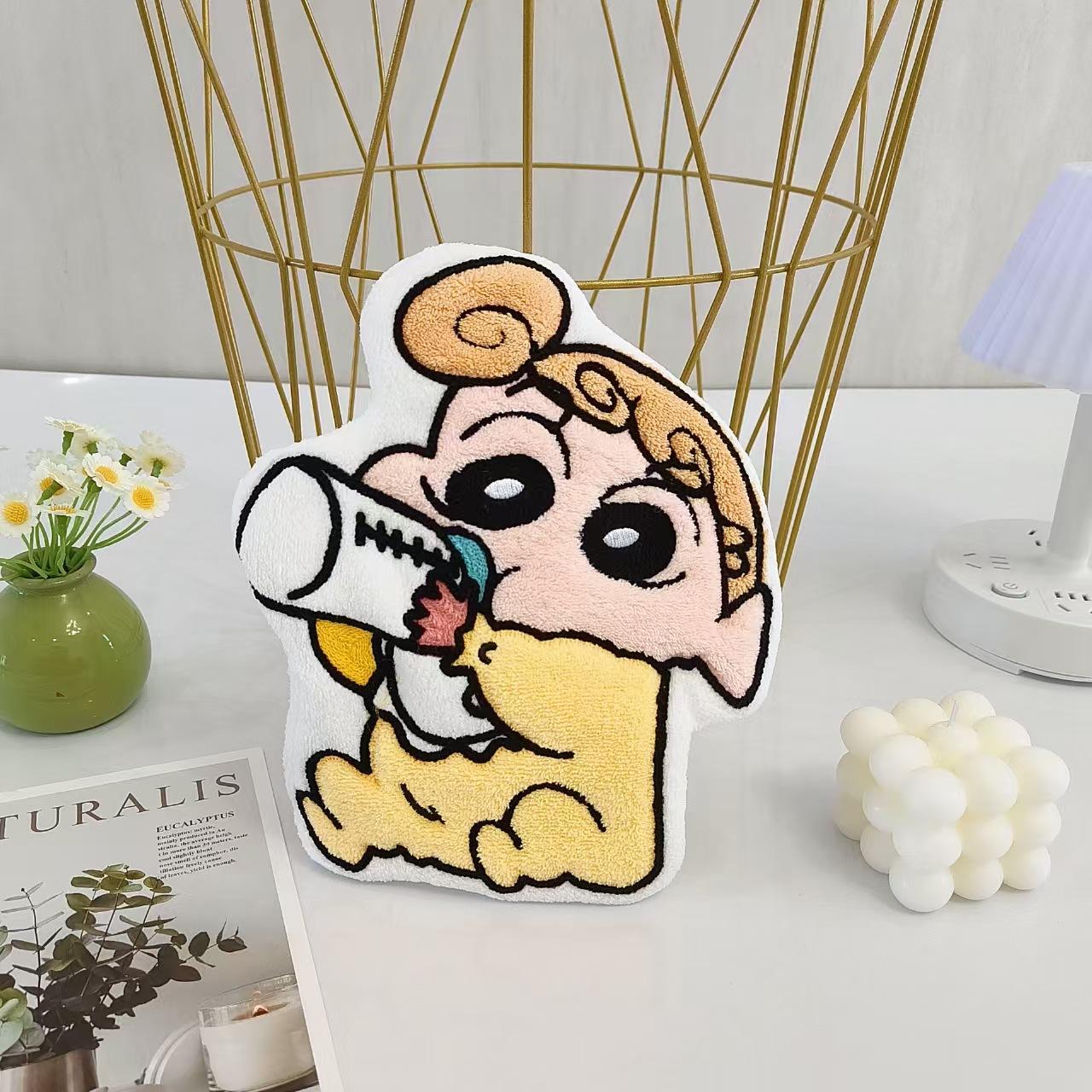 

Утолщенный коралловый флис карандаш мультяшная вышивка Сяосинь милое ручное полотенце мягкое водопоглощение не линяет висячая ручная ткань