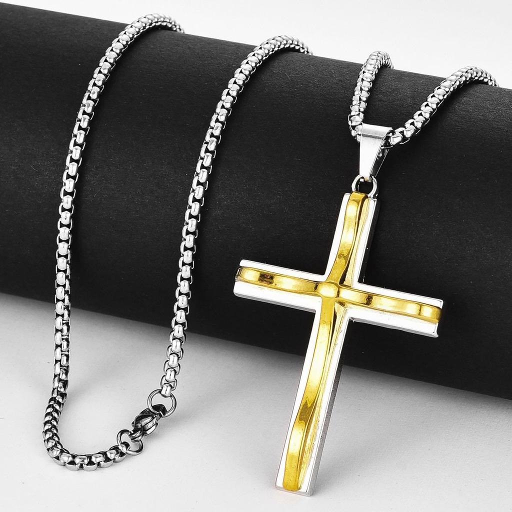 Two Color Cross Alloy Pendant