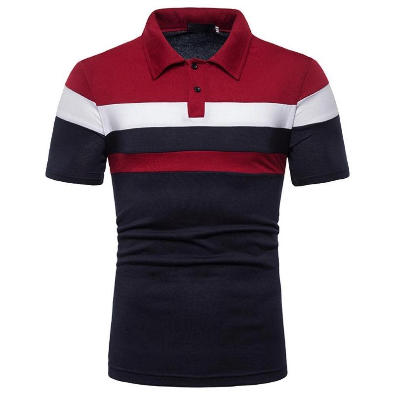 Personality Men Slim Patchwork Shirt