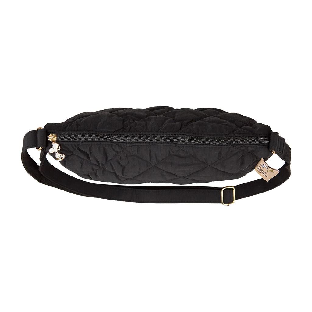 Snoopy 75th Anniversary Stylish and Light Quilted Shoulder Bag Initial Production Only Sale ends when supplies last 6087 Girls Black [Hapitas]