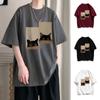 Y2K Men Cotton T-shirts Pullovers Short Sleeve Top All Match Couple T-shirts  Men Women
