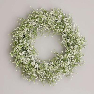 Guirlanda de Plantas Artificiais Gypsophila DIY Guirlanda Simulada Decoração Suspensa de Porta que Não Desbota Presente 40cm para Parede Porta Lareira Jardim
