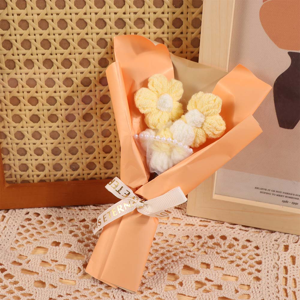 Knitted Flower Crochet Flowers Fake Flowers Woven Simulated Flower Wedding Decor