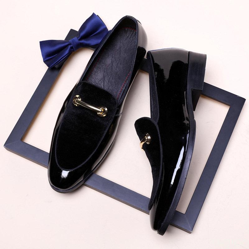 Leather Shoes Men  Business Oxford  Breathable Patent Leather Formal Shoes Plus Size Man Office Wedding Flats Male Black