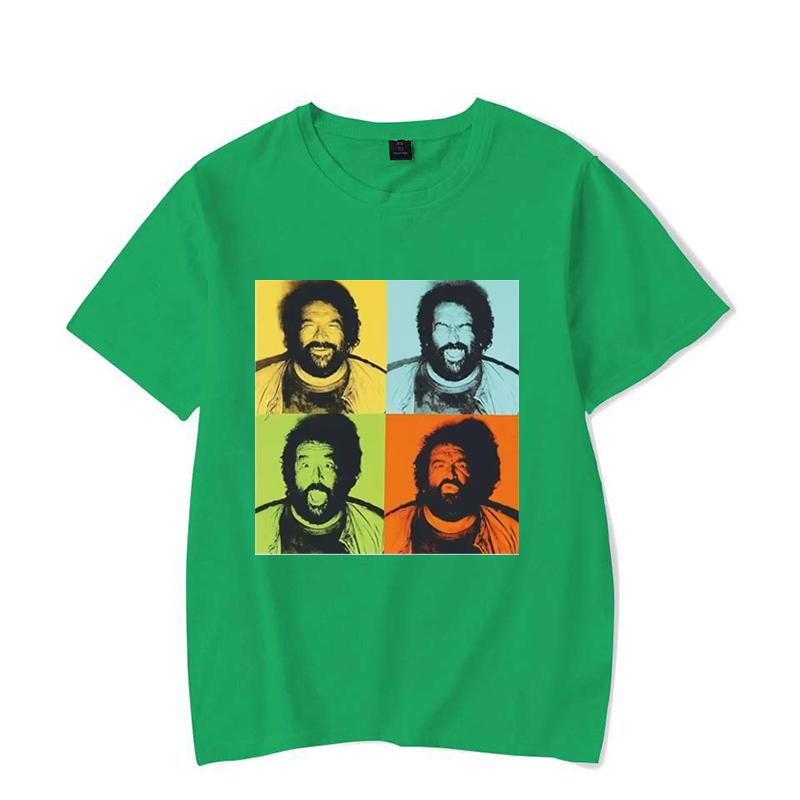Bud Spencer Camiseta Pop Art T-skjorte for menn/kvinner Herre T-skjorte kortermet trykk Uformell Breaking Bad Print T-skjorte for menn