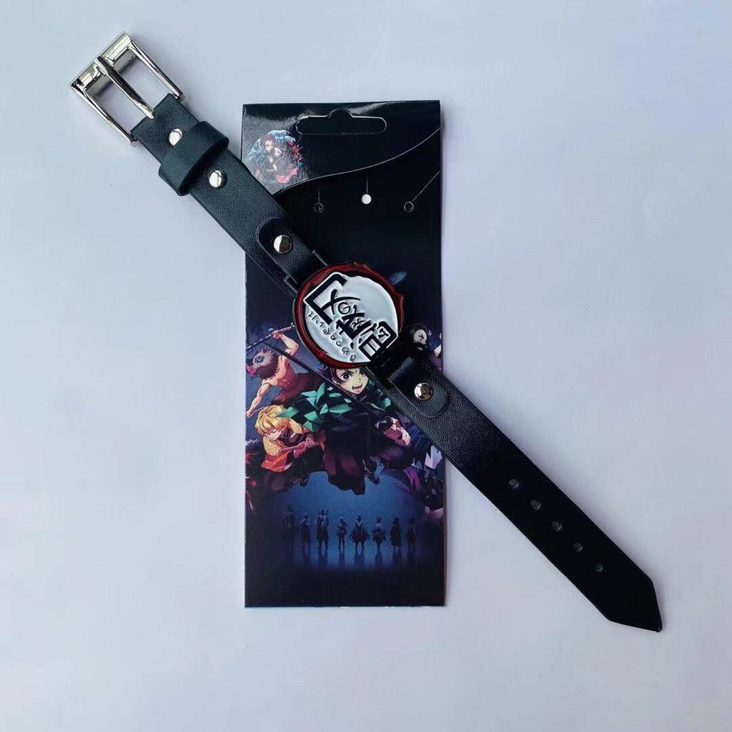 Anime Mix Faux Leather Bracelet: Attack on Titan, Naruto, Jujutsu Kaisen, Demon Slayer, Fairy Tail, Death Note.