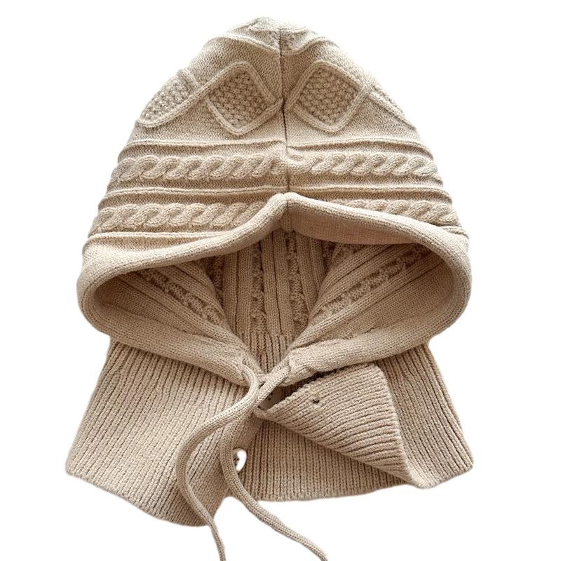New Winter Hat for Women Korean Fashion Autumn and Winter Red Knitted Hat Fashionable and Versatile Warm Head Wool Hat Ear Protection
