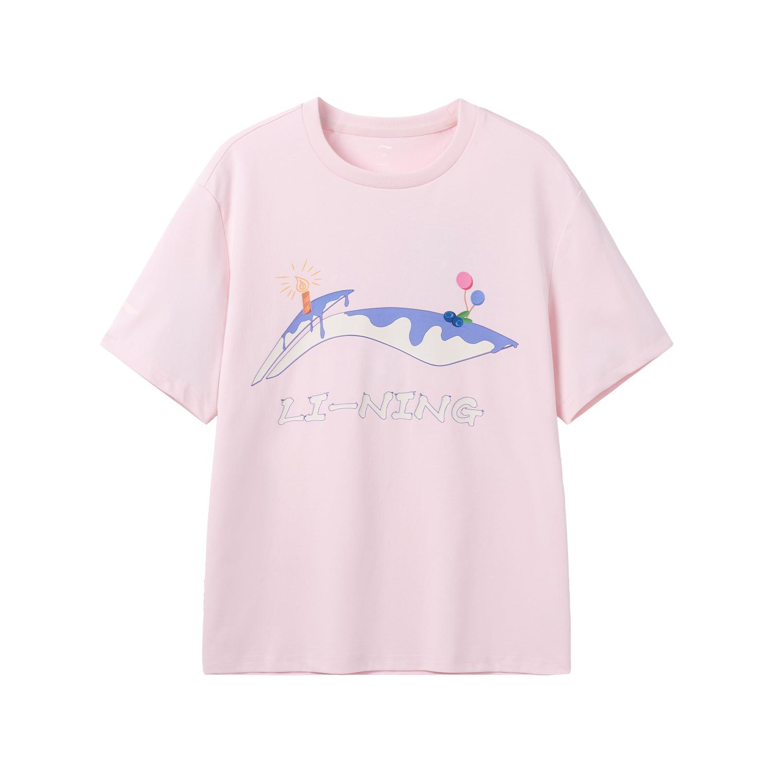 Li Ning T Shirt Women s Light Pink Red AHSW852-2 2XL