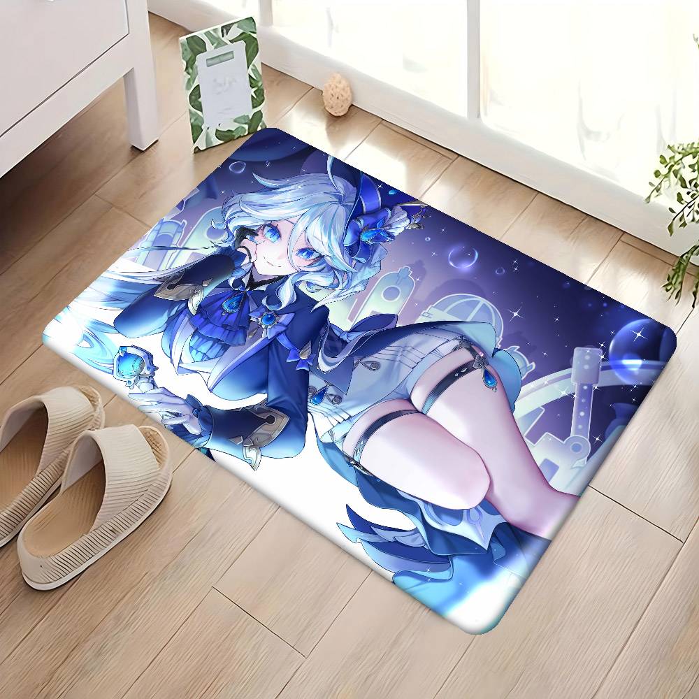 Furina Genshin Impact Entrance Door Mat Washable Non-Slip Living Room Sofa Chairs Area Mat Kitchen Welcome Doormat