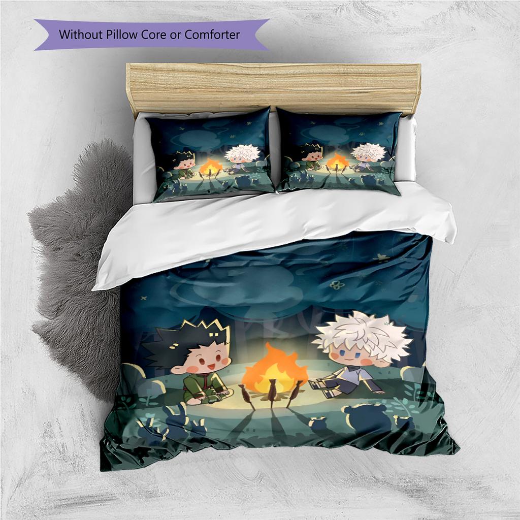 Set Copripiumino Trapuntato con Motivo Anime Federe Decorazione Casa Regalo di Compleanno (1 * copripiumino + 2 * federa, senza nucleo)