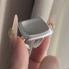 Xiaomi 925 Sterling Silver Rings For Women Geometric Fine Jewelry Finger Adjustable Simple Wide Sqaure Ring For Party Birthday Gift