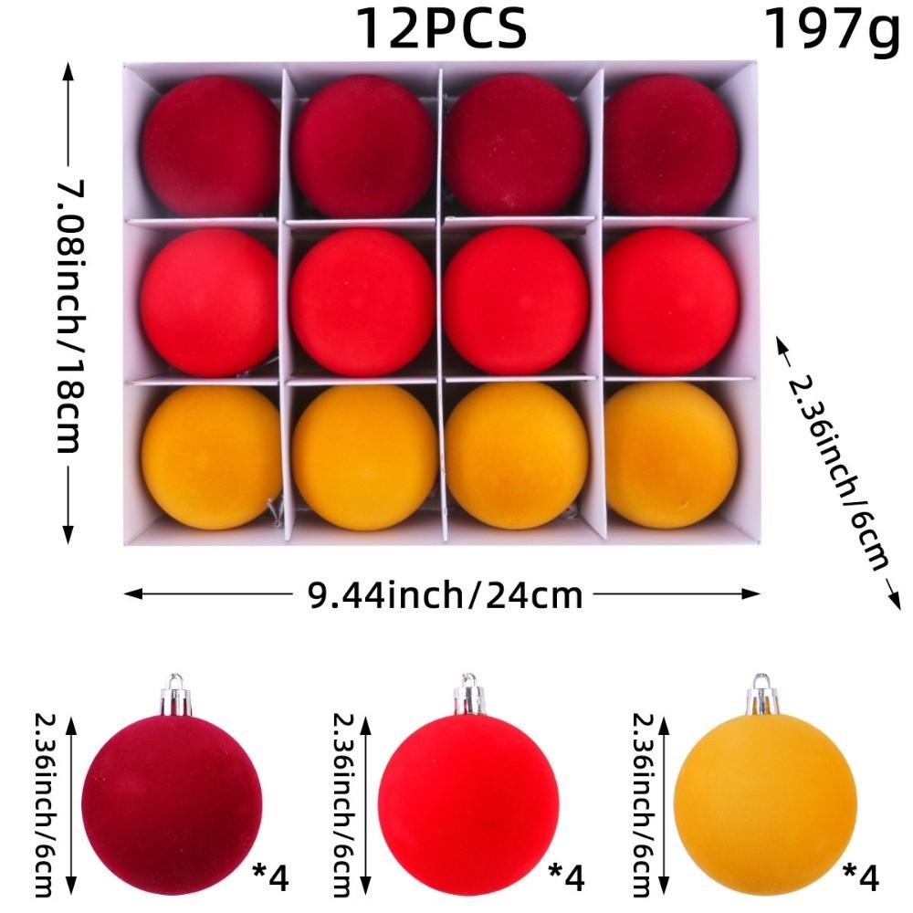 Velvet Christmas Balls Shatterproof Hanging Ornaments Festive Decorative Balls Holiday Party