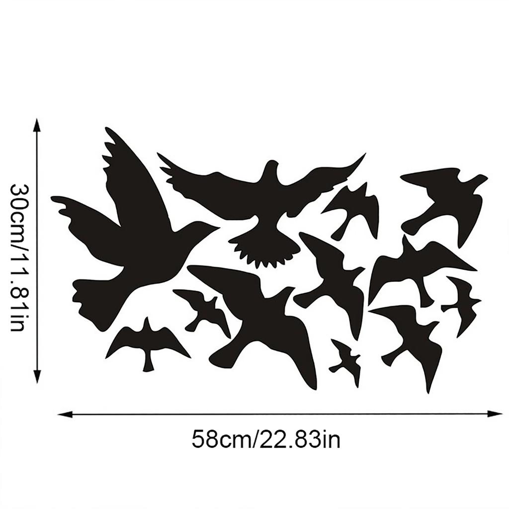 1-10sets Window Alert Bird Stickers Anti-Collision Fly Pigeon Wall Sticker Home Decoration Self-Adhesive Silhouettes Decal Decor