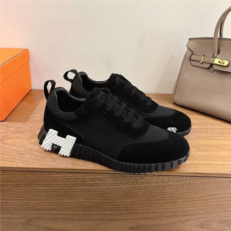 European high-end sports and leisure shoes new breathable simple leather lace-up running trend sports shoes