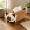 Fuzzy Cat Tissue Holder Vehicle Feline Box Cover Tabletop Home Accessory for Desktop Cow
