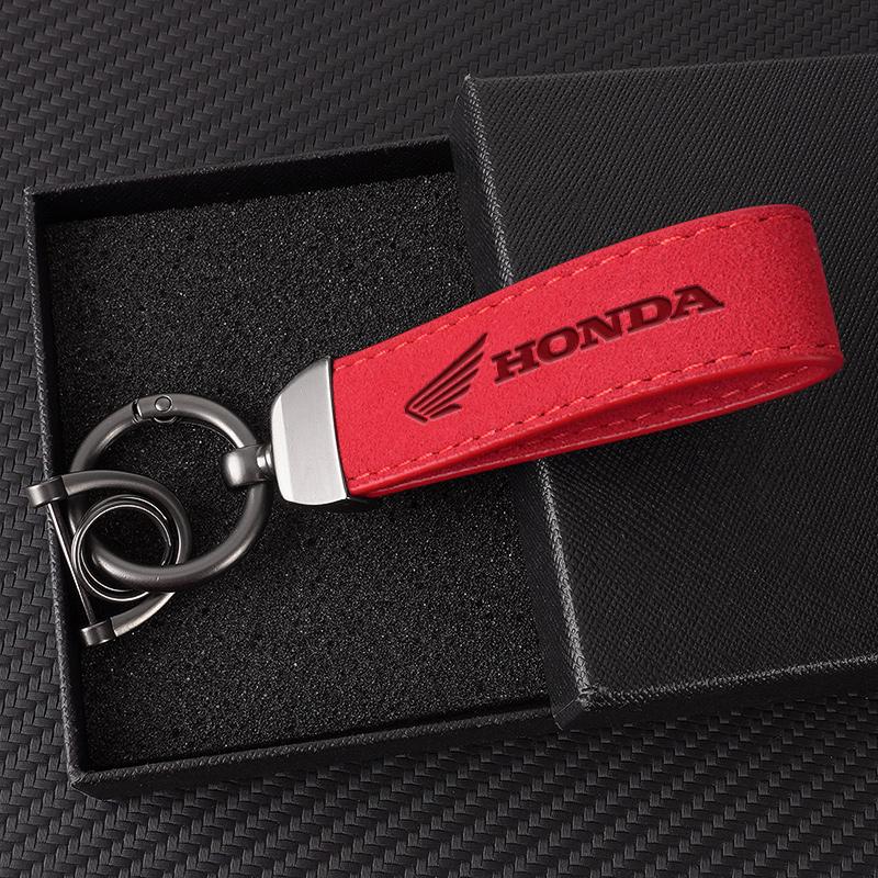 High Quality Leather Motorcycle Emblem Keychain Keyring Pendant For Honda CB400 CB650 FCBF CBR25ORR CRF SH3O0 NC75O Accessories VO8