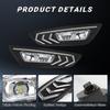 For Ford Focus DRL Led Fog Lamps Chrome Trim 2015 2016 2017 2018 Daytime Running Lights Dynamic Turn Signal White Yellow Blue
