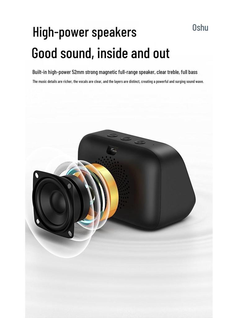 Smart Clock Bluetooth Speaker TF26PRO: Portable with Display and High-Quality Sound