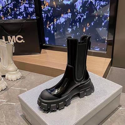 Brittiska platå säsong medelhög skaft Chelsea boots dam nya modeller är populära idag Martin boots läder korta stövlar höst och vinter