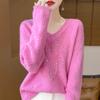 Women's Cashmere Sweater Qinghe Cashmere 30% Cashmere 70% Wool Autumn and Winter Pullover Warm and Fashionable