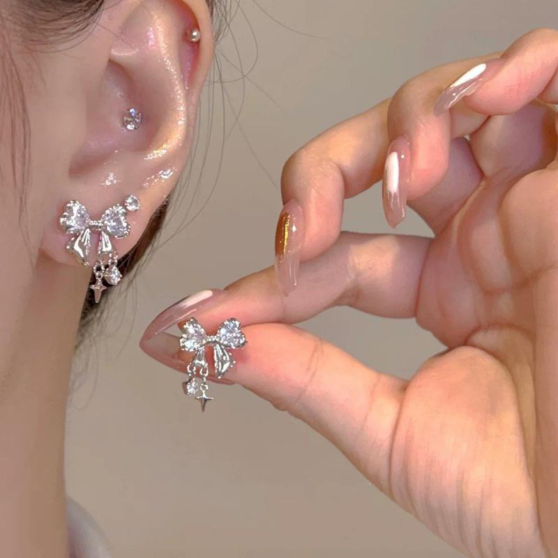 1Pair Korean Style Asymmetric Pearl Zircon Ear Clips For Women Personality  Earrings Wedding Jewelry Birthday Gifts