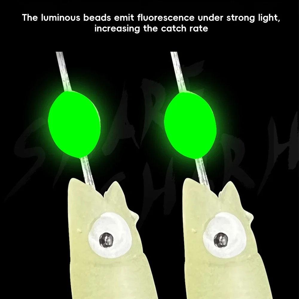 5Pcs/Set Fishing Bait Rigs Sabiki Rigs with Luminous Beads and High Carbon Hooks for Fresh Saltwater Fishing