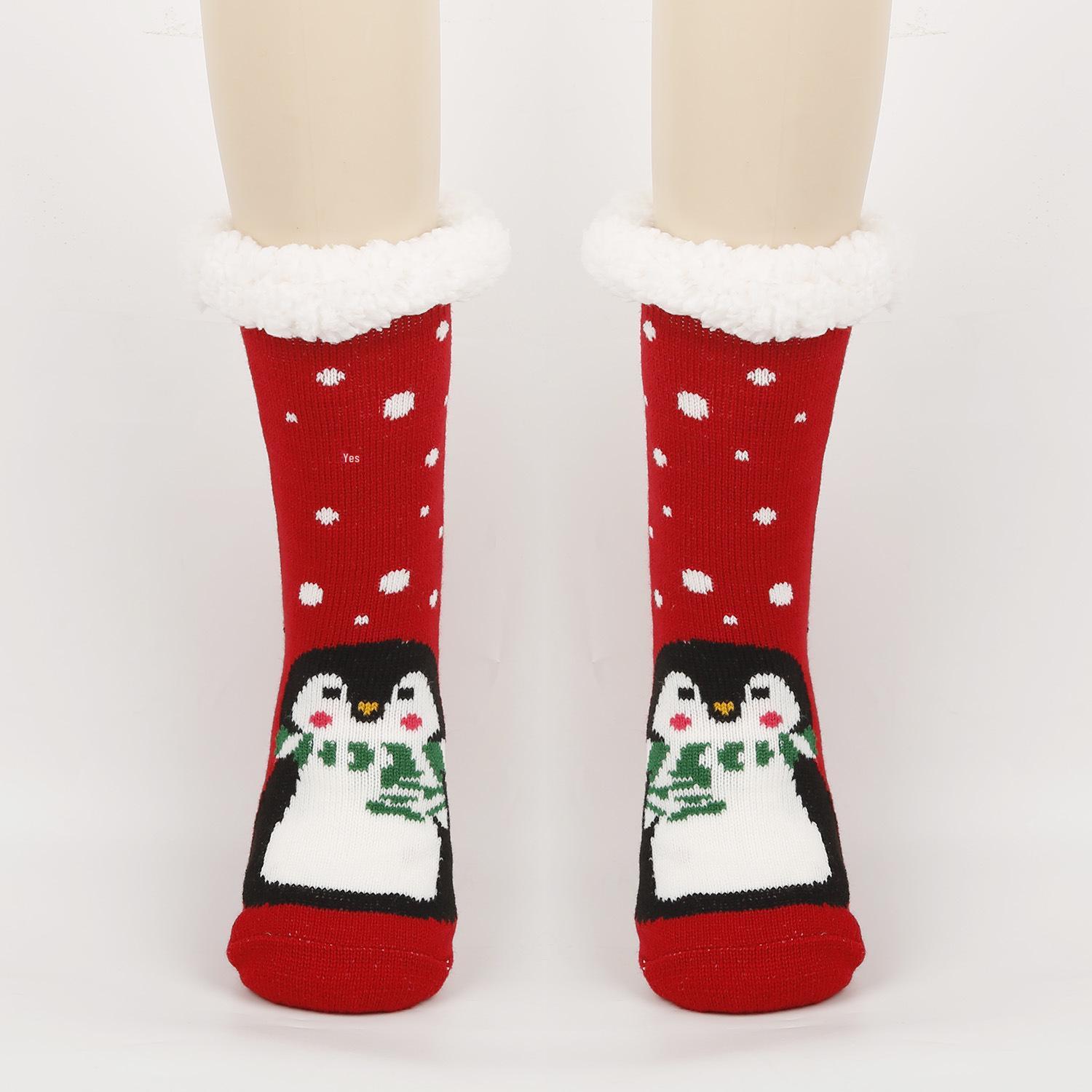 

Women s Fleece-Lined Christmas Snow Socks - Thick, Cozy Winter Floor & Sleep Socks One Size