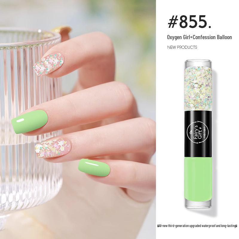 Two-Color Peelable Quick-Dry Waterproof Glitter Nail Polish Set