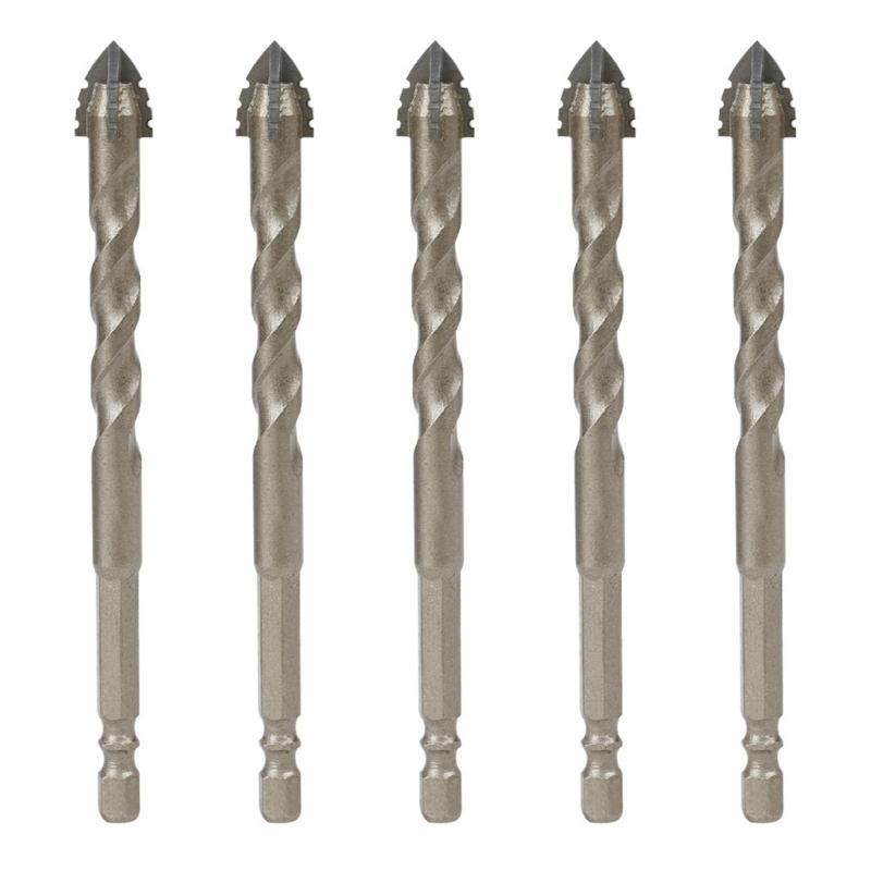 5pcs Hexagonal Shank Tooth Eccentric Drill Bits for Ceramic and Concrete