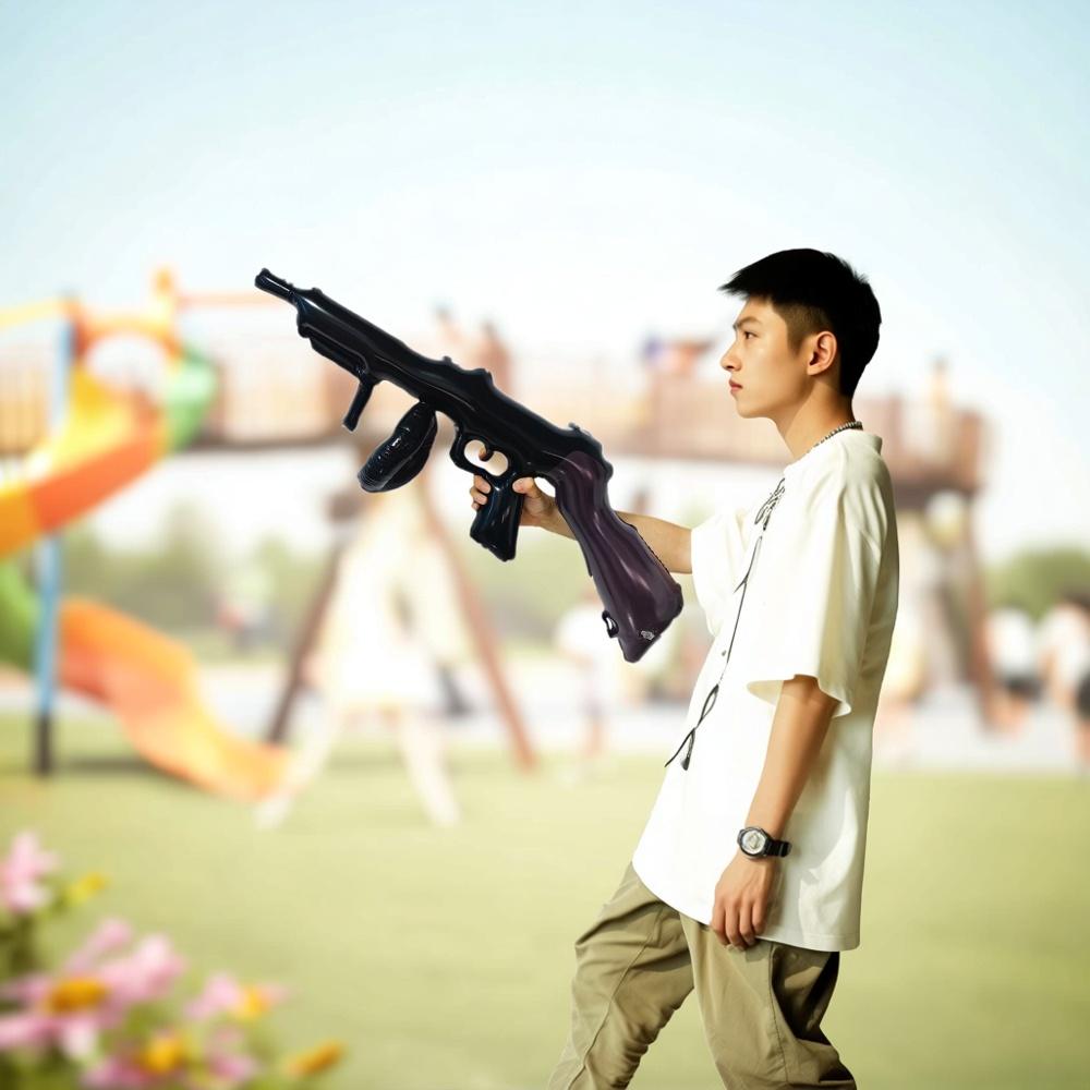 Inflatable Submachine Gun Combat Equipment Inflatable Fake Boys Birthday Party Decoration Children'S Favorite Toys