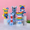 Funny Mini Bear Gloomy Cartoon 3D Micro Building Blocks Creative DIY Model Figure Toys Table Decor For Kids Birthday Gift