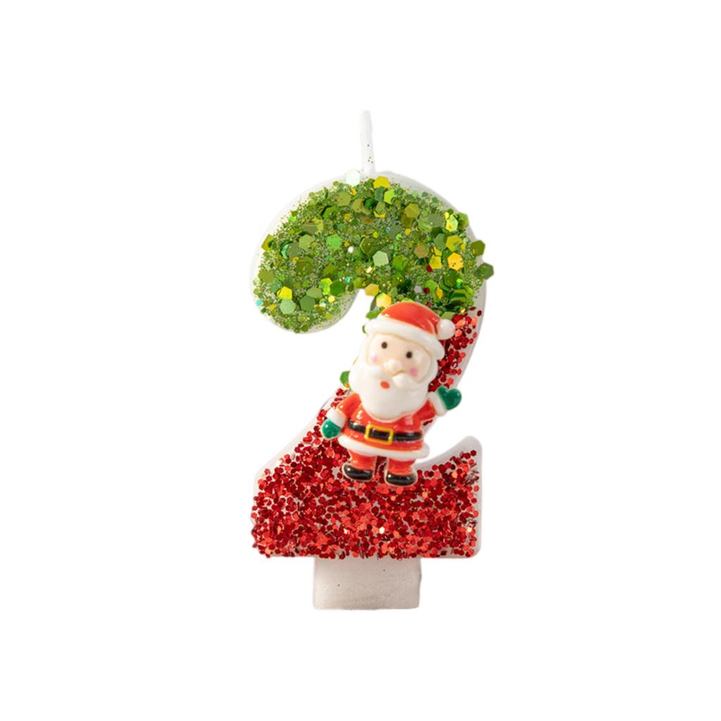 Christmas Happy Birthday Candles For Cakes Decorating Supplies Unscented Number Candles Cake Topper Decorations