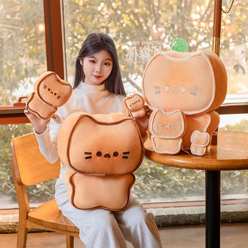 1 Piece Kawaii Lifelike Butter Biscuit Cat Doll Soft Stuffed Animal Pillow Ins Style Butter Biscuit Cat Plush Toy Kids Gift
