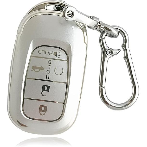 Car Key Fob Cover for Honda 2022 2023 2024 2025 Civic CR-V XR-V with Bling Bracelet Silicone Bead Diamond Key Chain