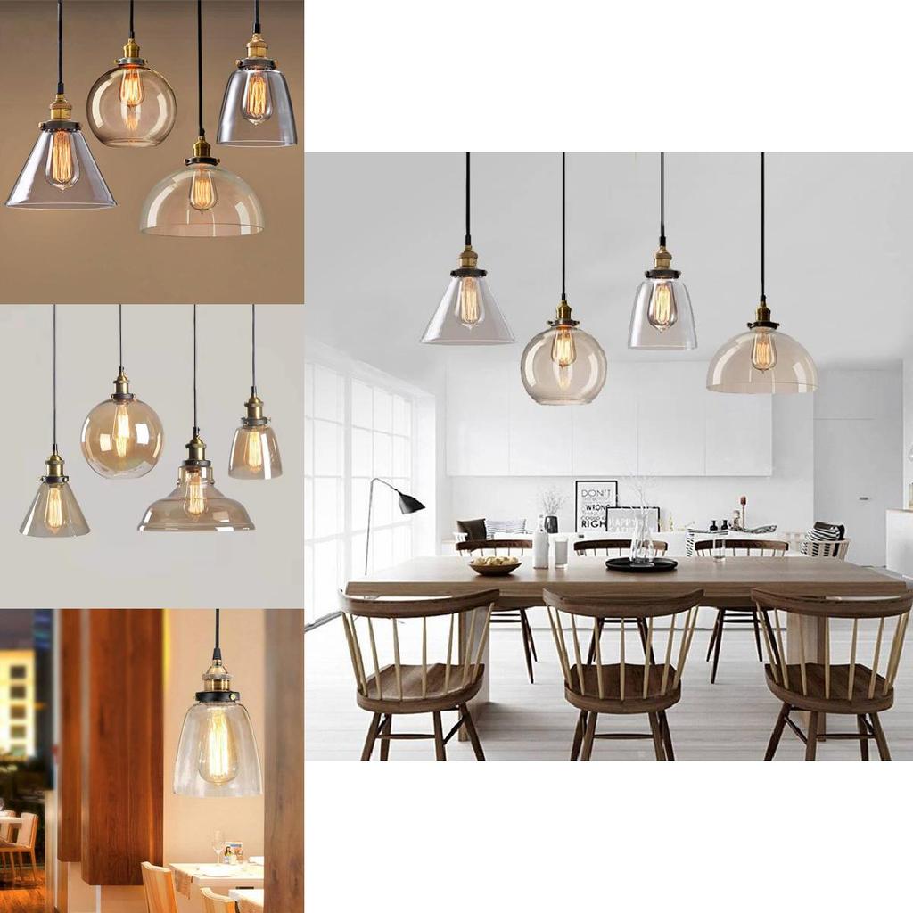 Elegant Retro Glass Pendant Light Fixture With Adjustable Height For Restaurants And Bars