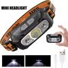 Mini LED Headlamp Built-in Battery USB Rechargeable Head Torch Outdoor Camping Fishing Head Flashlight Searchlight Headlight
