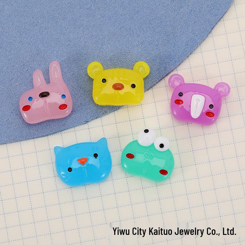 Jelly Color Cartoon Animal DIY Accessories: Cream Glue, Phone Case, Shoe Buckle, Hair Clip, Resin Ornaments
