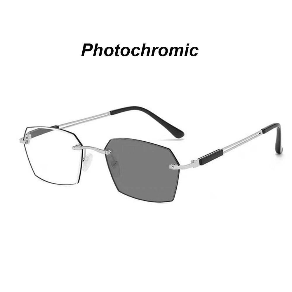 Men Photochromic Anti Blue Light Glasses Slim Frame  Eye Protection Ultra Light Eyeglasses Transparent Computer Goggles