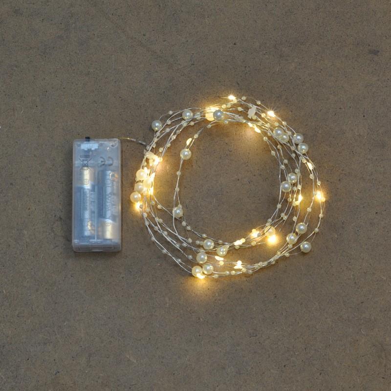 

1 String of Pearl Shaped LED Lights, Bedroom, Wedding, Christmas, Holiday Decoration, Powered by Battery Box No Battery L