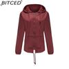 BITCED Hooded Outdoor Raincoat - Short Trench-Style Cardigan Jacket