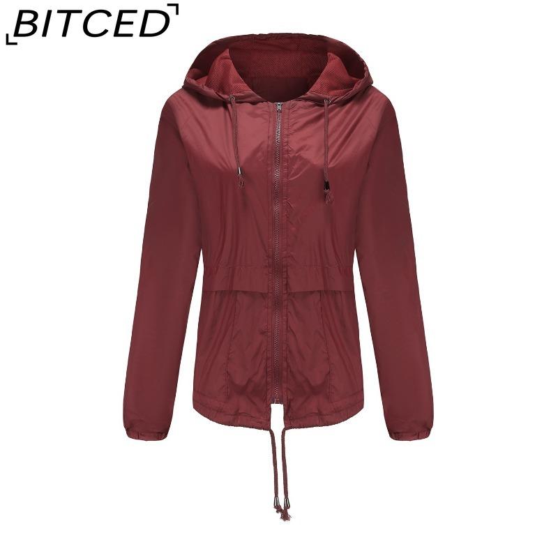 BITCED Hooded Outdoor Raincoat - Short Trench-Style Cardigan Jacket