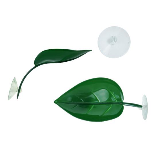 Pet Habitat Decor 1/2Pcs Reptile Basking Platform with Suction Cup, Gecko Lizard Turtle Leaf Tree Frog Resting Platform, Tank Terrarium Decorative