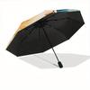 1pc "Cat Night" Auto Open/Close Leisure Umbrella, Portable Folding Umbrella for Travel, Themed Events, It Is Suitable As a Gift for Various Festivals,