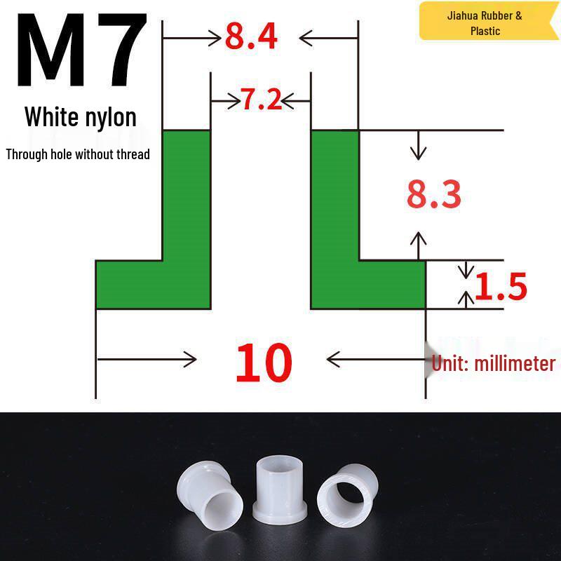 T-förmige Nylon-Dichtungsscheibe M3-M35 Gewinde Isolierabstandshalter