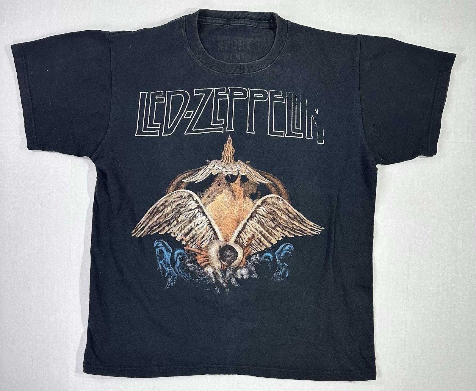 Led Zeppelin *Бутлег* Двусторонняя Черная Футболка с Логотипом Группы Sportline Размер L Унисекс S