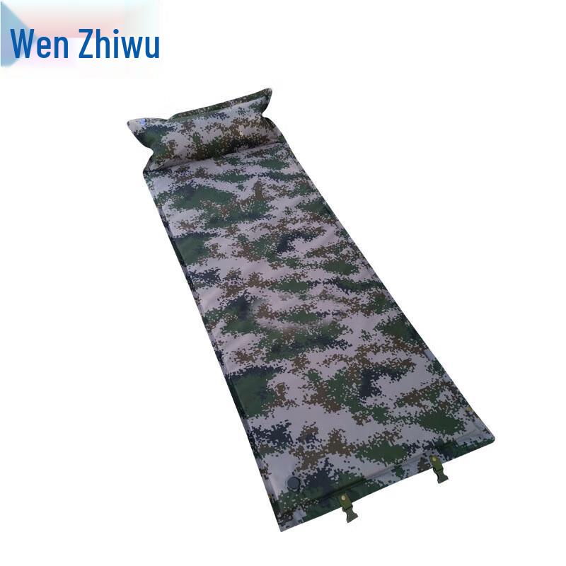 Wenzhiwu Outdoor Camouflage Automatic Inflatable Sleeping Pad with Pillow