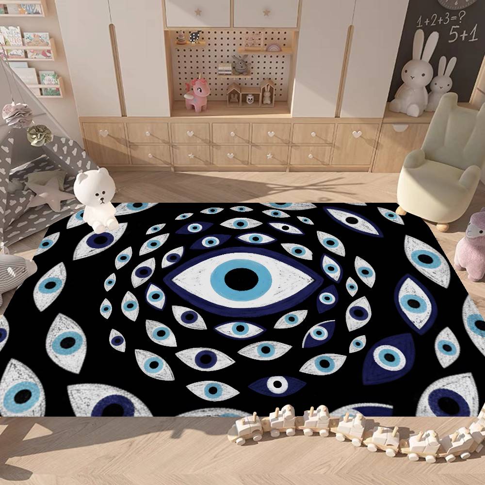 Böser Blick Vintage Fußmatte Nordischer Stil Schlafzimmer Wohnzimmer Fußmatte Haus Balkon Anti-Rutsch Alfombra