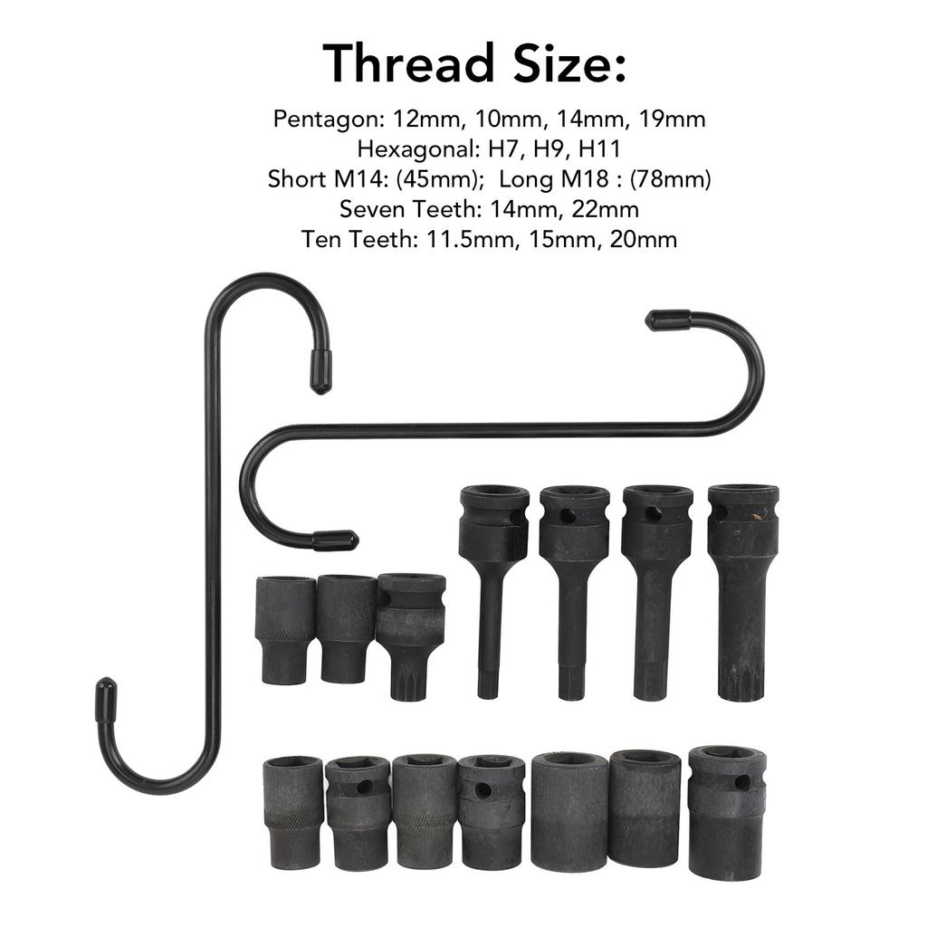 15PCS/set Brake Caliper Socket High Hardness Easy  Brake Caliper Removal Socket Portable Efficient for German Cars
