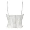 Weißes Netz-Spitzen-Doppelträger-Formbody mit Cups für Damen zur Bauchkontrolle