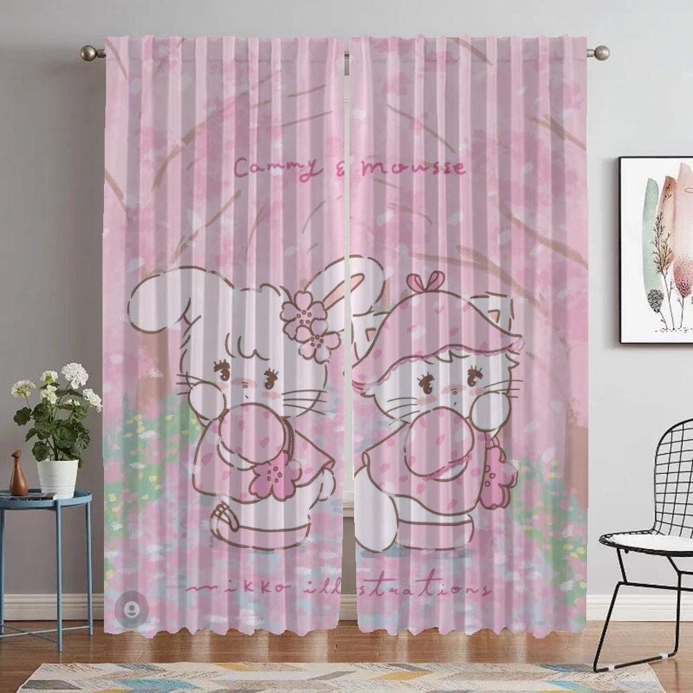 Mikko Curtains for Bedroom Anti-mosquito Curtains 2 Pieces Shades Halloween Decoration Partition Window Curtain for Room 2 Panel